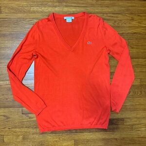 Lacoste Orange Sweater Knit Top Size 40